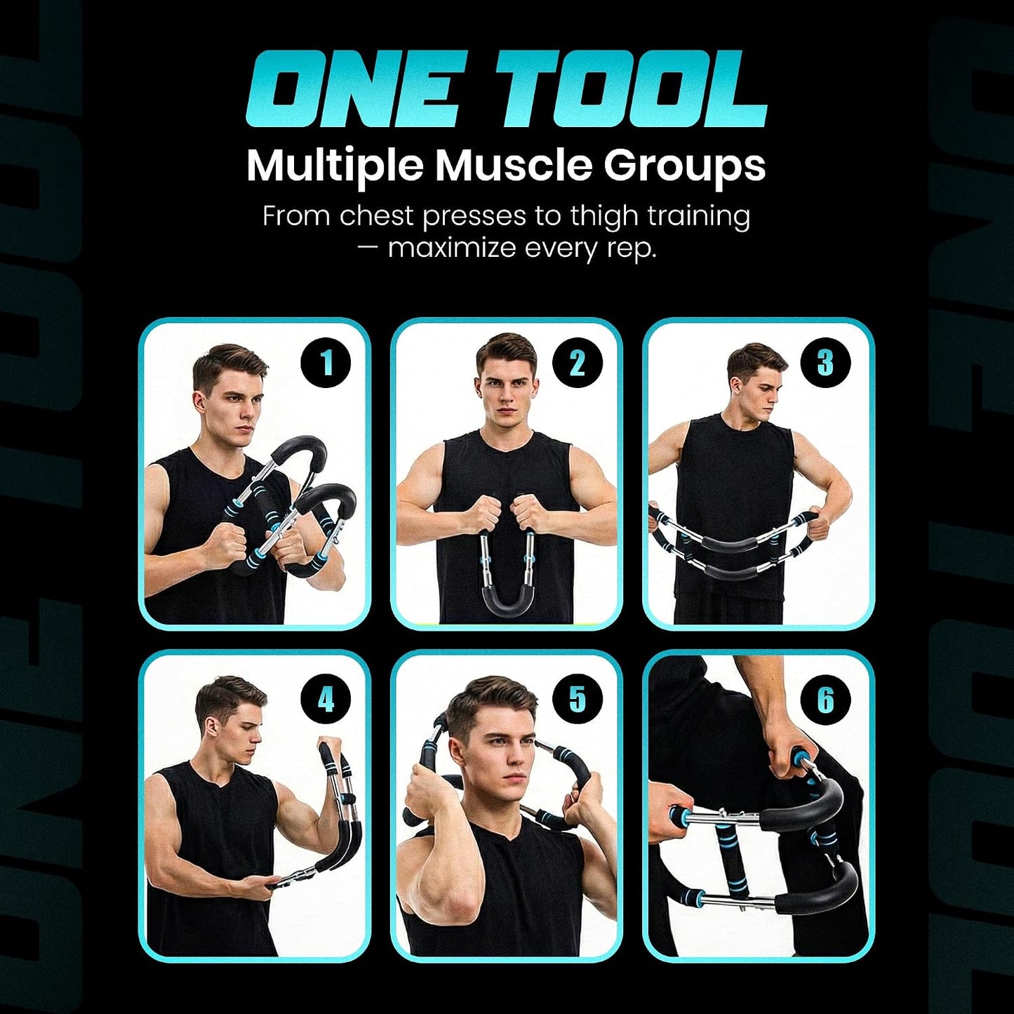 Adjustable Twister Arm Trainer with 5 Resistance Levels (40–120 lbs), 4 Springs, Anti-Slip Handles, and Carry Bag - Chest Training Equipment for Home Gym Use for Men and Women