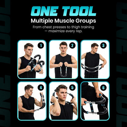 Adjustable Twister Arm Trainer with 5 Resistance Levels (40–120 lbs), 4 Springs, Anti-Slip Handles, and Carry Bag - Chest Training Equipment for Home Gym Use for Men and Women